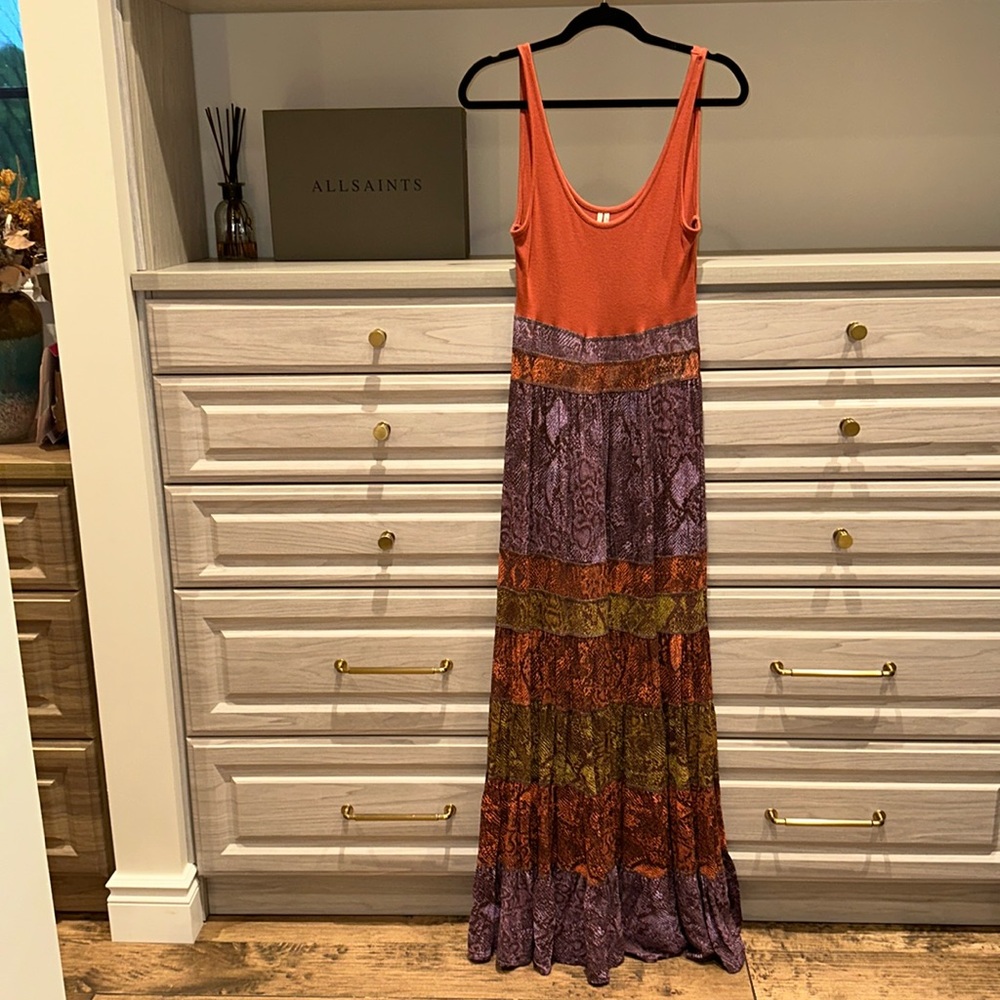 Anthropologie colorful maxi dress